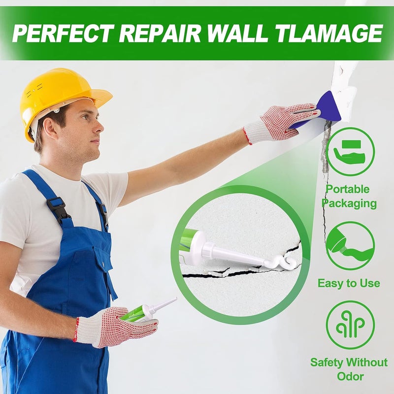 FixBuild Drywall Repair Kit, 2 Spackle Wall Repair Patch Kit, Wall Mending Agent, Quick and Easy Repair of Holes, Dents and Graffiti - Image 2